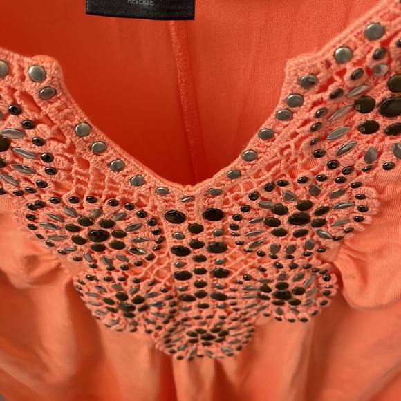Women’s Style & co. Size small tie dye embellished tank top. Orange. - Picture 3 of 7
